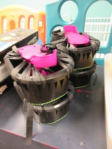 lot 308 image: PLASTIC STRAP ON SPRING SHOES
