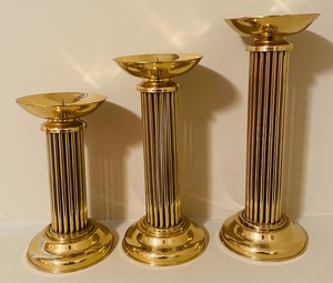 Trio of Brass Candle Holders by Decorative Crafts
