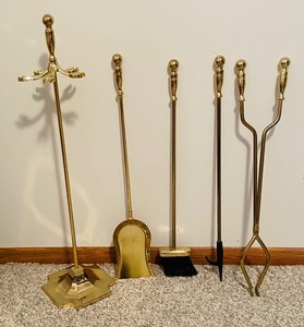 Brass Fireplace Set