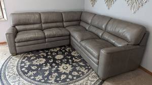 Gorgeous Grey Leather Sectional