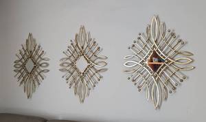 Trio of Decorative Metal Wall Mirrors
