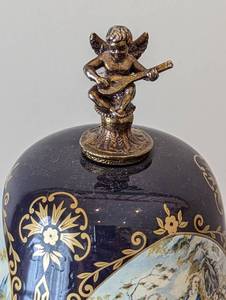 Vintage Porcelain Reuge Rotating CarouselCigar Music Box