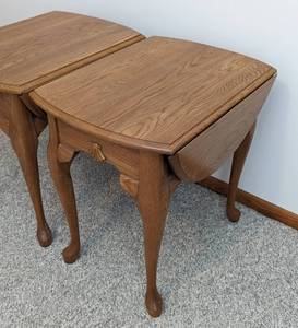 Pair of Oak Drop Leaf Side Tables