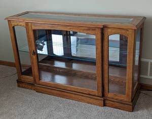 Oak Console Display Cabinet