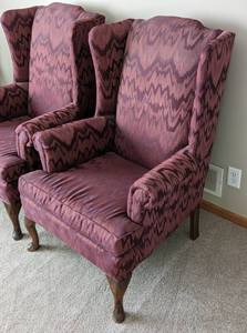 Pair of PinkMaroon Armchairs