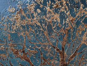 Large Canvas Metallic Tree Painting