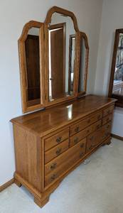 Mirrored Oak Dresser