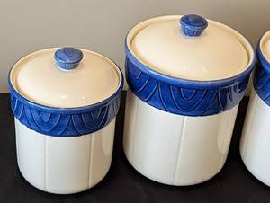 Blue and White Ceramic Canister Set