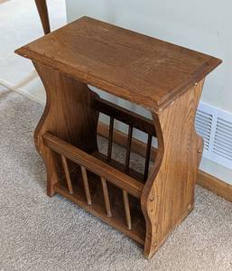 Wood Side TableMagazine Rack