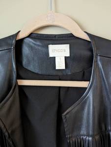 Chicos Black Faux Leather Jacket