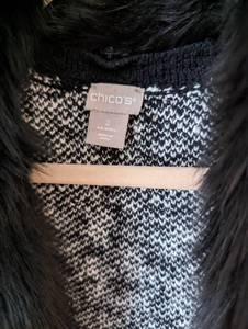 New Chicos Black and White Check Sweater
