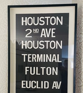 lot 49 image: Restoration Hardware Framed Subway Sign Art (Print)