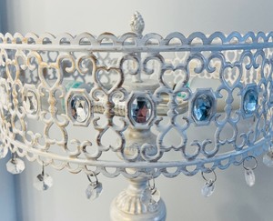 lot 51 image: Jeweled White Table Lamp