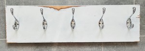 lot 103 image: Two Distressed Wood Wall Mount Coat Hangers
