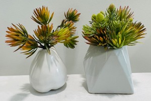 lot 109A image: Wooden Signs and Faux Florals