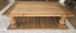 lot 39 image: Large and Gorgeous Restoration Hardware Rustic Style Pine Coffee Table
