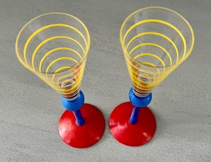 lot 94 image: Pair of Orrefors Cocktail Clown Glasses