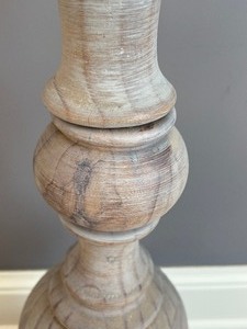 lot 24 image: Light Gray Wooden Floor Lamp