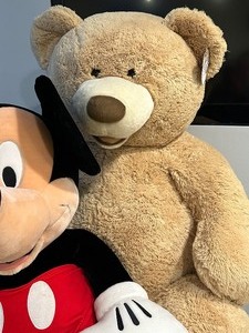 lot 66 image: Extra Large Mickey Mouse and Teddy Bear Figurines