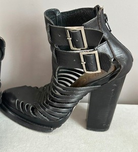 lot 48 image: Leather Caged Heels by Jeffrey Campbell