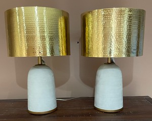 lot 67 image: Pair of Concrete and Iron Table Lamps by Monroe