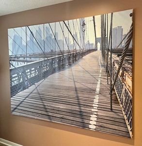 lot 158 image: Large Ikea Premier Canvas Print of the Brooklyn Bridge