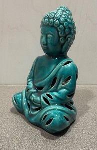 lot 192 image: Teal Ceramic Buddha