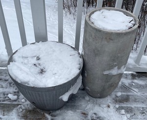 lot 224 image: Metal and Cement Planters
