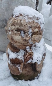 lot 223 image: Charming Cement Planter and Small Statue