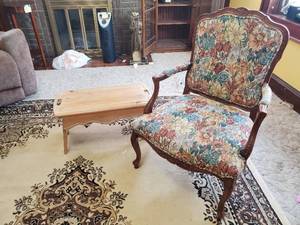 lot 33 image: Armchair And Coffee Table