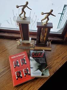 lot 58 image: Two Bowling Trophies And Two Books