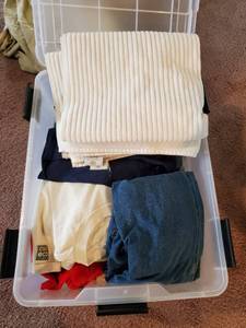 lot 108 image: Bin Of LinensClothing