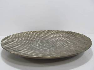 lot 12 image: LARGE Heavy Brass Textured Centerpiece