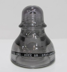 lot 34 image: CD-490 Agee SB Glass Insulator - GrayAmethyst