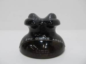 lot 36 image: CD-230 Lowex OliveAmber Glass Insulator