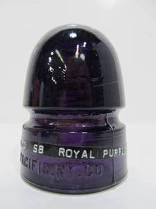 lot 37 image: CD 143-170 Canadian Pacific Railway Royal Purple Glass Insulator