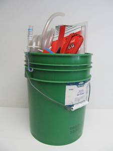 lot 54 image: Large Bucket Full of Mostly Brand New Items Straps Tools etc