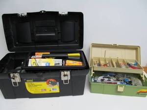 lot 59 image: 2 Toolboxes FULL of Quality Electrical Tools & Supplies Plus Trailer Items