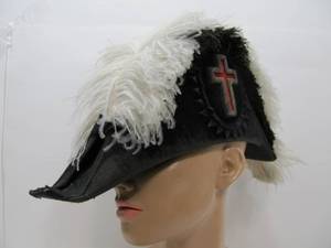 lot 93 image: Original Antique Knights Templar Plumed Masonic Hat