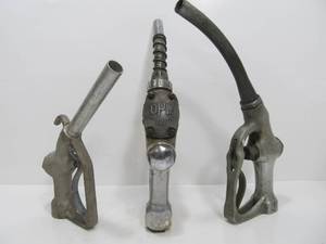lot 148 image: 3 Old Vintage Gas Station Pump Nozzles