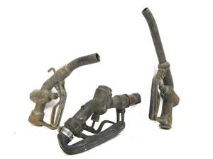 lot 149 image: 3 Old Vintage Brass Gas Station Pump Nozzles