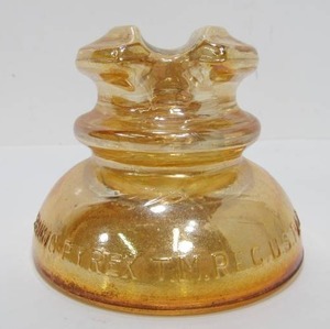 lot 155 image: Corning Pyrex 662 Carnival Glass Insulator