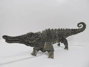 lot 181 image: 21 Cast Pewter Articulated Alligator Sculpture by Don Drumm