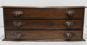 lot 190 image: Beautiful Antique 3-Drawer Sewing Cabinet