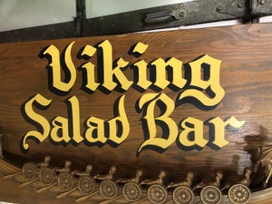 lot 206 image: Very Cool LARGE Vintage VIKING Salad Bar Restaurant Sign