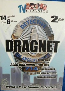 TV Classics 2DVD Box Set Dragnet 14 Episodes Worlds Most Favorite Detectives 2003