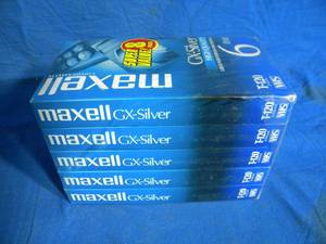 Brand New Maxwell GX-Silver T-120 VHS Blank Tapes Set of 5