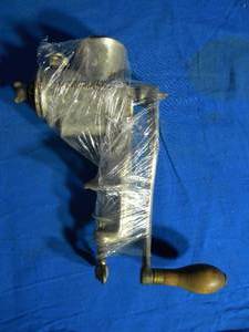 Vintage Russwin No.1 Meat Grinder Hand Crank Wood Handle Russell & Erwin Mfg.