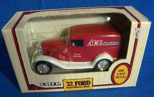 Brand New ACE HARDWARE Store 1932 Ford Panel Delivery Van Car Bank 125 Ertl Toy 1991 #3