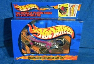 Brand New Hot Wheels The Worlds Coolest Car Set of Two Playing Cards in Metal Tin